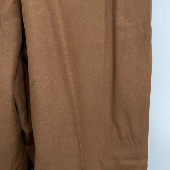 SAKS FIFTH AVENUE 100% Silk Embroidered Brown Tapered Pleat Trouser Pants Size S - Picture 6 of 7